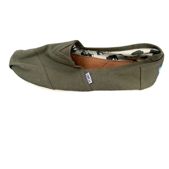 TOMS Men's Alpargata Cotton Canvas Classic Slip On in Olive Green Size 12 - Picture 8 of 11